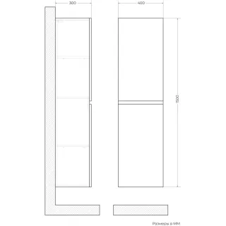 Шкаф-пенал ArtMax Family Family-M-1500-2A-SO-HG 40 см дуб харбор золотой